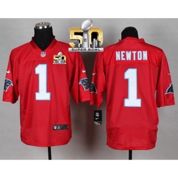 Panthers #1 Cam Newton Red Super Bowl 50 Men's Stitched NFL Elite QB Practice Jersey Panthers #1 Cam Newton Red Super Bowl 50 Men's Stitched NFL Elite QB Practice Jersey
