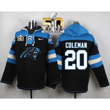 Panthers #20 Kurt Coleman Black Super Bowl 50 Player Pullover NFL Hoodie Panthers #20 Kurt Coleman Black Super Bowl 50 Player Pullover NFL Hoodie