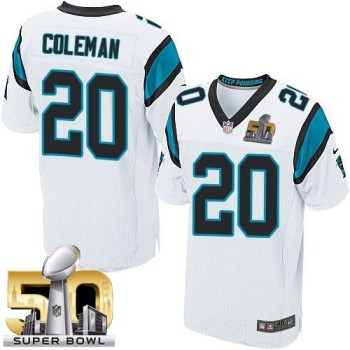 Panthers #20 Kurt Coleman White Super Bowl 50 Men's Stitched NFL Elite Jersey Panthers #20 Kurt Coleman White Super Bowl 50 Men's Stitched NFL Elite Jersey