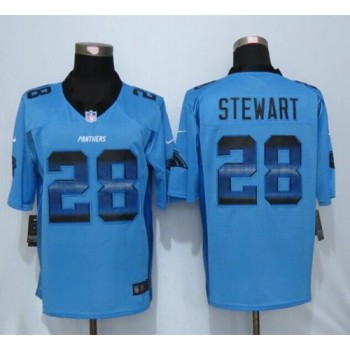 Panthers #28 Jonathan Stewart Blue Alternate Men's Stitched NFL Limited Strobe Jersey
