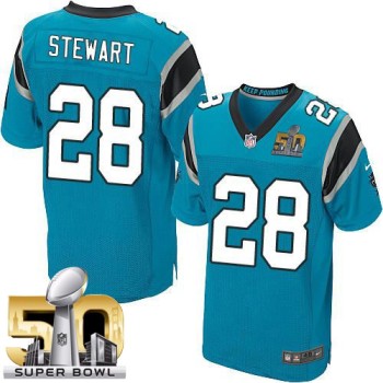 Panthers #28 Jonathan Stewart Blue Alternate Super Bowl 50 Men's Stitched NFL Elite Jersey Panthers #28 Jonathan Stewart Blue Alternate Super Bowl 50 Men's Stitched NFL Elite Jersey