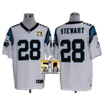Panthers #28 Jonathan Stewart White Super Bowl 50 Men's Stitched NFL Elite Jersey Panthers #28 Jonathan Stewart White Super Bowl 50 Men's Stitched NFL Elite Jersey