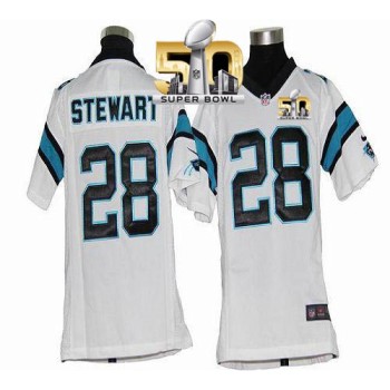 Panthers #28 Jonathan Stewart White Super Bowl 50 Youth Stitched NFL Elite Jersey Panthers #28 Jonathan Stewart White Super Bowl 50 Youth Stitched NFL Elite Jersey