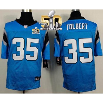 Panthers #35 Mike Tolbert Blue Alternate Super Bowl 50 Men's Stitched NFL Elite Jersey Panthers #35 Mike Tolbert Blue Alternate Super Bowl 50 Men's Stitched NFL Elite Jersey