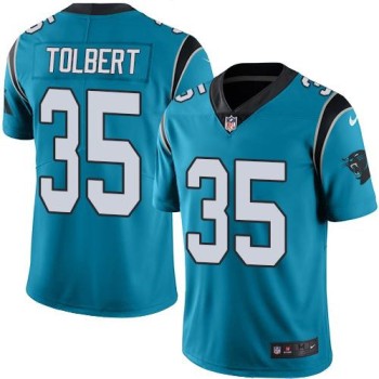 Panthers #35 Mike Tolbert Blue Youth Stitched NFL Limited Rush Jersey