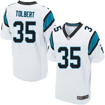 Panthers #35 Mike Tolbert White Men's Stitched NFL Elite Jersey Panthers #35 Mike Tolbert White Men's Stitched NFL Elite Jersey
