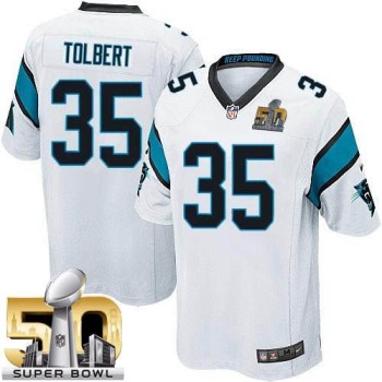 Panthers #35 Mike Tolbert White Super Bowl 50 Youth Stitched NFL Elite Jersey Panthers #35 Mike Tolbert White Super Bowl 50 Youth Stitched NFL Elite Jersey