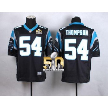 Panthers #54 Shaq Thompson Black Team Color Super Bowl 50 Men's Stitched NFL Elite Jersey Panthers #54 Shaq Thompson Black Team Color Super Bowl 50 Men's Stitched NFL Elite Jersey
