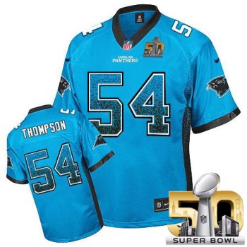 Panthers #54 Shaq Thompson Blue Alternate Super Bowl 50 Men's Stitched NFL Elite Drift Fashion Jersey Panthers #54 Shaq Thompson Blue Alternate Super Bowl 50 Men's Stitched NFL Elite Drift Fashion Jersey