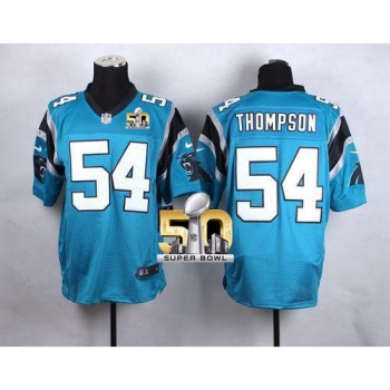 Panthers #54 Shaq Thompson Blue Alternate Super Bowl 50 Men's Stitched NFL Elite Jersey Panthers #54 Shaq Thompson Blue Alternate Super Bowl 50 Men's Stitched NFL Elite Jersey