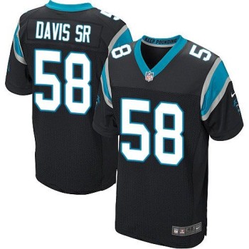 Panthers #58 Thomas Davis Sr Black Team Color Men's Stitched NFL Elite Jersey Panthers #58 Thomas Davis Sr Black Team Color Men's Stitched NFL Elite Jersey