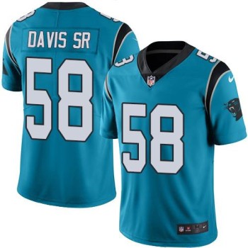 Panthers #58 Thomas Davis Sr Blue Men's Stitched NFL Limited Rush Jersey Panthers #58 Thomas Davis Sr Blue Men's Stitched NFL Limited Rush Jersey