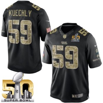 Panthers #59 Luke Kuechly Black Super Bowl 50 Men's Stitched NFL Limited Salute to Service Jersey Panthers #59 Luke Kuechly Black Super Bowl 50 Men's Stitched NFL Limited Salute to Service Jersey