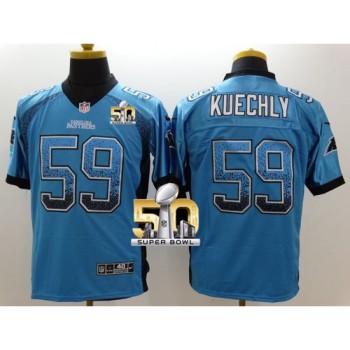 Panthers #59 Luke Kuechly Blue Alternate Super Bowl 50 Men's Stitched NFL Elite Drift Fashion Jersey Panthers #59 Luke Kuechly Blue Alternate Super Bowl 50 Men's Stitched NFL Elite Drift Fashion Jersey