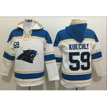 Panthers #59 Luke Kuechly White Sawyer Hoodie Sweatshirt NFL Hoodie Panthers #59 Luke Kuechly White Sawyer Hoodie Sweatshirt NFL Hoodie