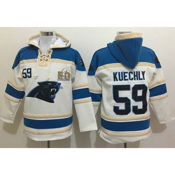 Panthers #59 Luke Kuechly White Super Bowl 50 Sawyer Hoodie Sweatshirt NFL Hoodie Panthers #59 Luke Kuechly White Super Bowl 50 Sawyer Hoodie Sweatshirt NFL Hoodie