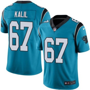 Panthers #67 Ryan Kalil Blue Youth Stitched NFL Limited Rush Jersey