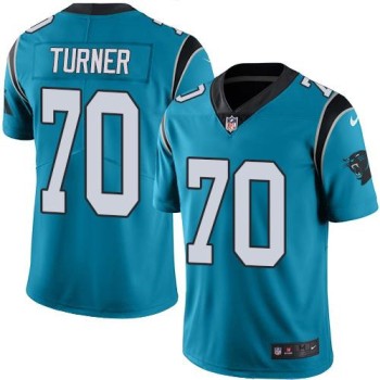 Panthers #70 Trai Turner Blue Youth Stitched NFL Limited Rush Jersey