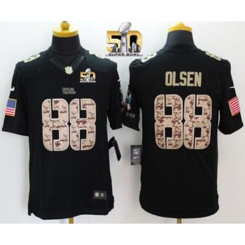 Panthers #88 Greg Olsen Black Super Bowl 50 Men's Stitched NFL Limited Salute to Service Jersey Panthers #88 Greg Olsen Black Super Bowl 50 Men's Stitched NFL Limited Salute to Service Jersey