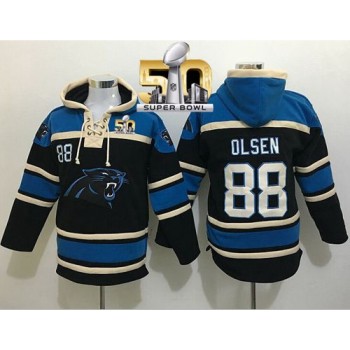 Panthers #88 Greg Olsen Black Super Bowl 50 Sawyer Hoodie Sweatshirt NFL Hoodie Panthers #88 Greg Olsen Black Super Bowl 50 Sawyer Hoodie Sweatshirt NFL Hoodie