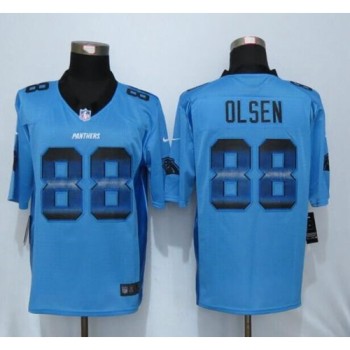 Panthers #88 Greg Olsen Blue Alternate Men's Stitched NFL Limited Strobe Jersey