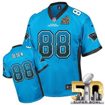 Panthers #88 Greg Olsen Blue Alternate Super Bowl 50 Men's Stitched NFL Elite Drift Fashion Jersey Panthers #88 Greg Olsen Blue Alternate Super Bowl 50 Men's Stitched NFL Elite Drift Fashion Jersey
