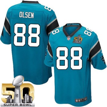 Panthers #88 Greg Olsen Blue Alternate Super Bowl 50 Youth Stitched NFL Elite Jersey Panthers #88 Greg Olsen Blue Alternate Super Bowl 50 Youth Stitched NFL Elite Jersey