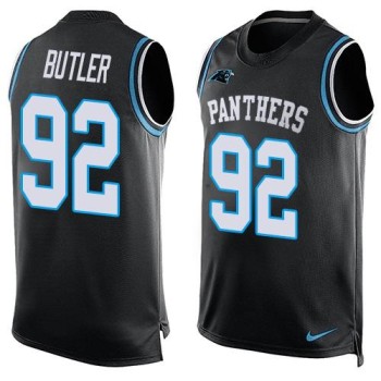 Panthers #92 Vernon Butler Black Team Color Men's Stitched NFL Limited Tank Top Jersey Panthers #92 Vernon Butler Black Team Color Men's Stitched NFL Limited Tank Top Jersey