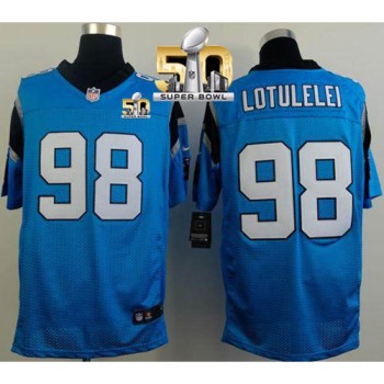 Panthers #98 Star Lotulelei Blue Alternate Super Bowl 50 Men's Stitched NFL Elite Jersey Panthers #98 Star Lotulelei Blue Alternate Super Bowl 50 Men's Stitched NFL Elite Jersey