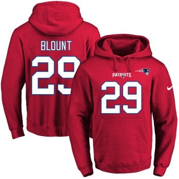 Patriots #29 LeGarrette Blount Red Name & Number Pullover NFL Hoodie