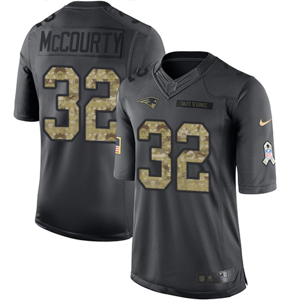 Patriots #32 Devin McCourty Black Men's Stitched NFL Limited 2016 Salute To Service Jersey