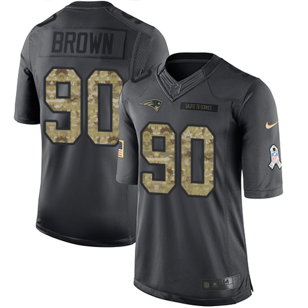 Patriots #90 Malcom Brown Black Youth Stitched NFL Limited 2016 Salute to Service Jersey