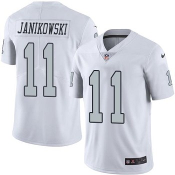 Raiders #11 Sebastian Janikowski White Men's Stitched NFL Limited Rush Jersey