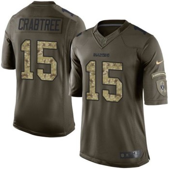 Raiders #15 Michael Crabtree Green Men's Stitched NFL Limited Salute to Service Jersey