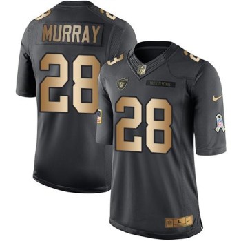 Raiders #28 Latavius Murray Black Men's Stitched NFL Limited Gold Salute To Service Jersey
