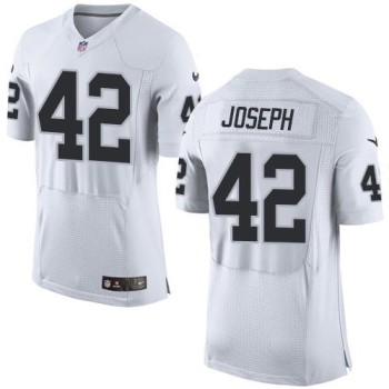 Raiders #42 Karl Joseph White Men's Stitched NFL New Elite Jersey