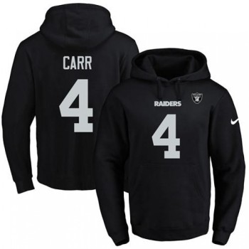 Raiders #4 Derek Carr Black Name & Number Pullover NFL Hoodie Raiders #4 Derek Carr Black Name & Number Pullover NFL Hoodie