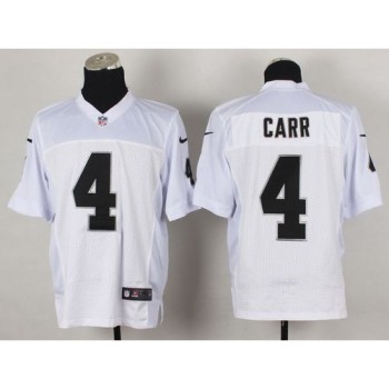 Raiders #4 Derek Carr White Men's Stitched NFL Elite Jersey