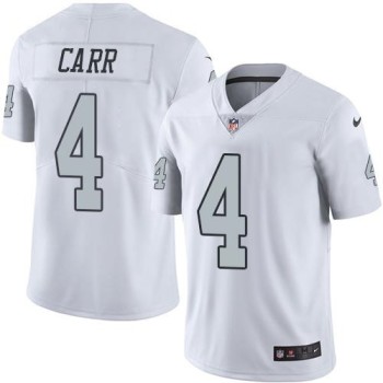 Raiders #4 Derek Carr White Youth Stitched NFL Limited Rush Jersey Raiders #4 Derek Carr White Youth Stitched NFL Limited Rush Jersey