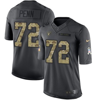 Raiders #72 Donald Penn Black Men's Stitched NFL Limited 2016 Salute To Service Jersey Raiders #72 Donald Penn Black Men's Stitched NFL Limited 2016 Salute To Service Jersey