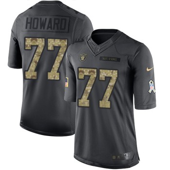 Raiders #77 Austin Howard Black Men's Stitched NFL Limited 2016 Salute To Service Jersey Raiders #77 Austin Howard Black Men's Stitched NFL Limited 2016 Salute To Service Jersey