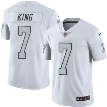 Raiders #7 Marquette King White Men's Stitched NFL Limited Rush Jersey