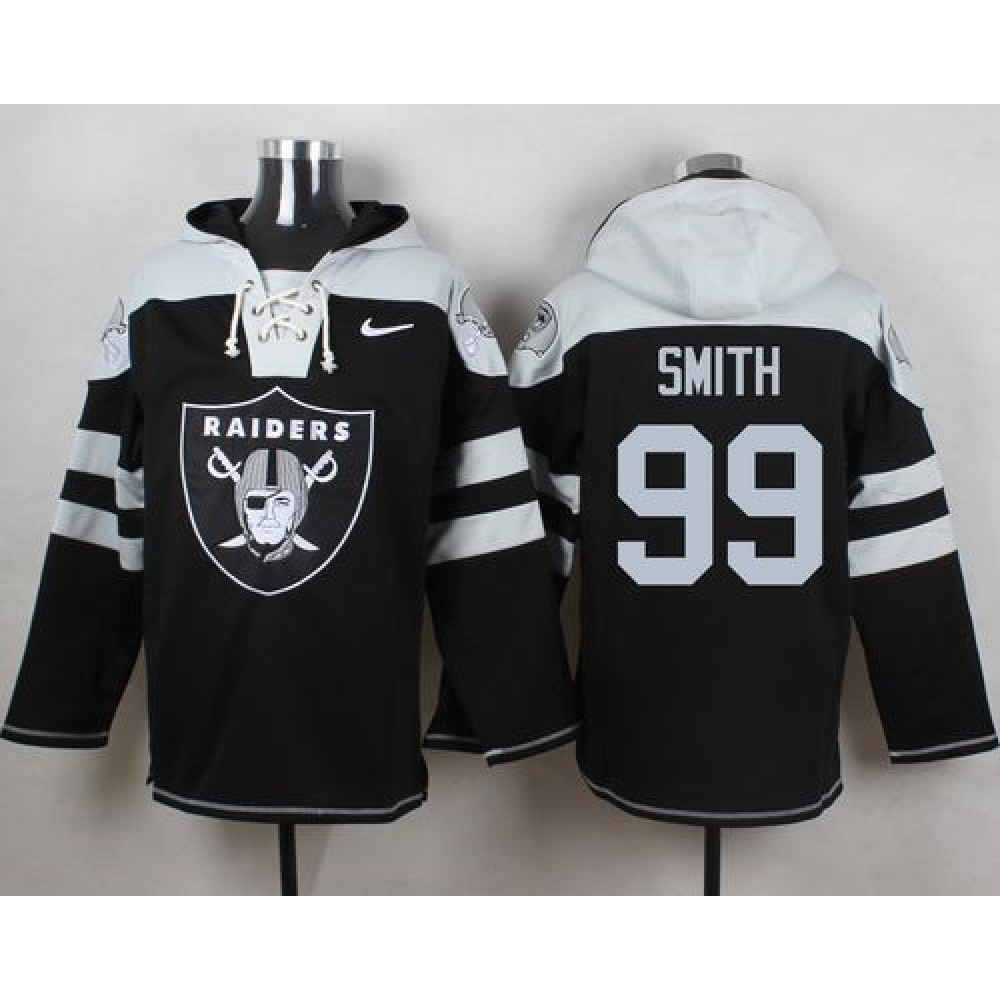 Raiders #99 Aldon Smith Black Player Pullover NFL Hoodie