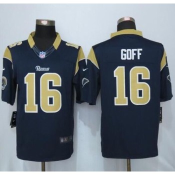 Rams #16 Jared Goff Navy Blue Team Color Men's Stitched NFL Limited Jersey