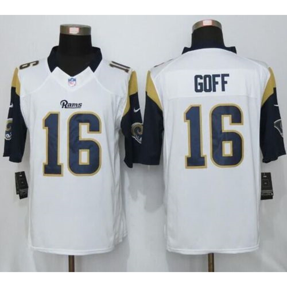 Rams #16 Jared Goff White Men's Stitched NFL Limited Jersey