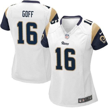 Rams #16 Jared Goff White Women's Stitched NFL Elite Jersey