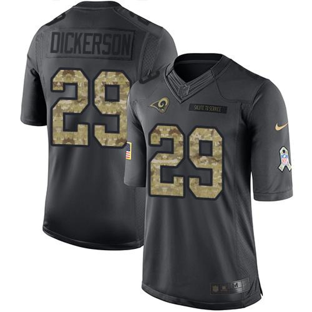 Rams #29 Eric Dickerson Black Men's Stitched NFL Limited 2016 Salute to Service Jersey