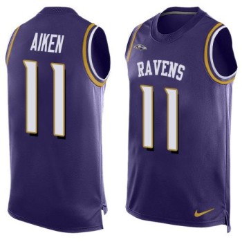 Ravens #11 Kamar Aiken Purple Team Color Men's Stitched NFL Limited Tank Top Jersey Ravens #11 Kamar Aiken Purple Team Color Men's Stitched NFL Limited Tank Top Jersey
