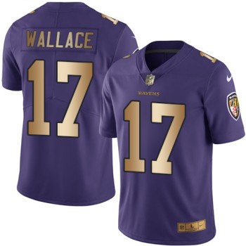 Ravens #17 Mike Wallace Purple Men's Stitched NFL Limited Gold Rush Jersey Ravens #17 Mike Wallace Purple Men's Stitched NFL Limited Gold Rush Jersey