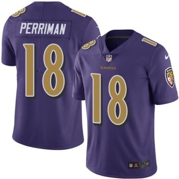 Ravens #18 Breshad Perriman Purple Men's Stitched NFL Limited Rush Jersey Ravens #18 Breshad Perriman Purple Men's Stitched NFL Limited Rush Jersey